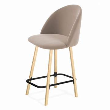 Стул полубарный SHT-ST35/S94-1 Латте/прозрачный лак/черный муар