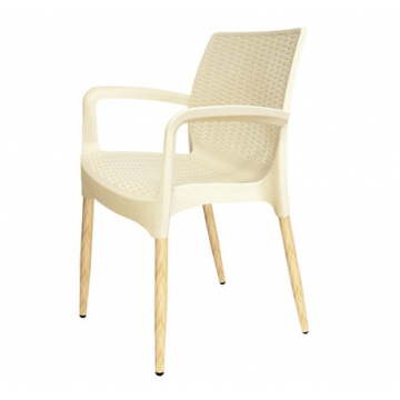 Плетеный стул SHT-S68-1 Бежевый/светлый орех