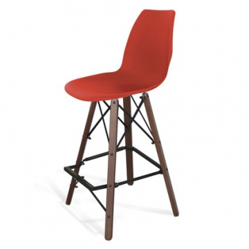 Стул барный деревянный SHT-ST29/S80 Красный ral3020/темный орех/черный муар