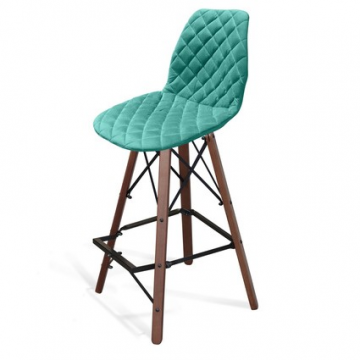 Стул барный SHT-ST29-C12/S80 Голубая лагуна/темный орех/черный муар