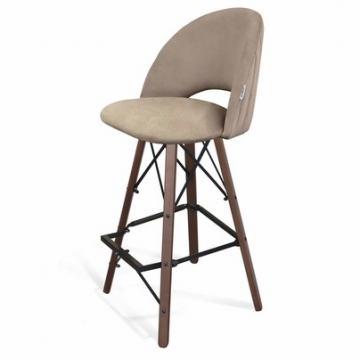 Стул барный SHT-ST34-1/S80 Латте/темный орех/черный