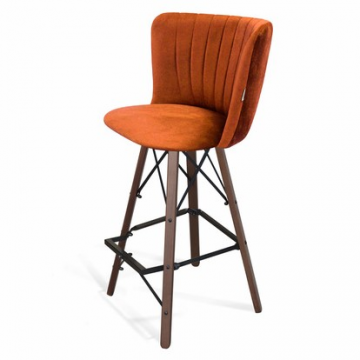 Стул барный SHT-ST36-1/S80 Песчаная буря/темный орех/черный муар