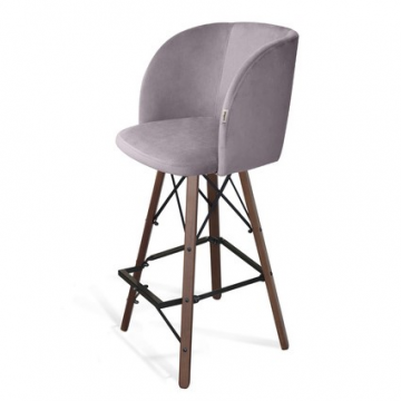 Стул барный SHT-ST33/S80 Сиреневая орхидея/темный орех/черный