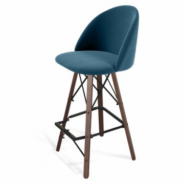 Стул барный SHT-ST35/S80 Тихий океан/темный орех/черный