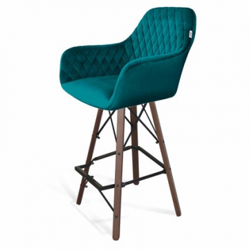 Стул барный SHT-ST38/S80 Альпийский бирюзовый/темный орех/черный