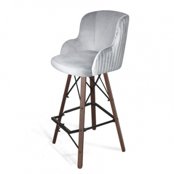 Стул барный SHT-ST39-1/S80 Серое облако/темный орех/черный муар
