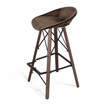 Стул барный SHT-ST19-SF1/S80 Коричневый трюфель/темный орех/черный