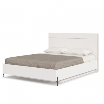 Лайт Кровать двуспальная 1600 с подъемным механизмом (Белый/Дуб Маувелла)