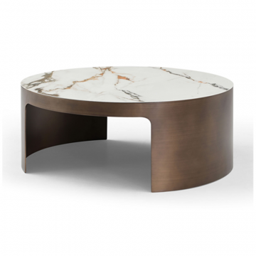 Стол журнальный Como (98), белая керамика/бронза