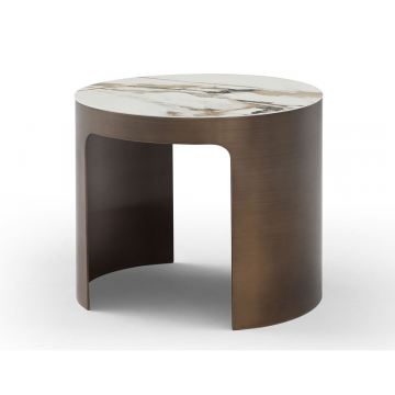 Стол журнальный Como (58), белая керамика/бронза