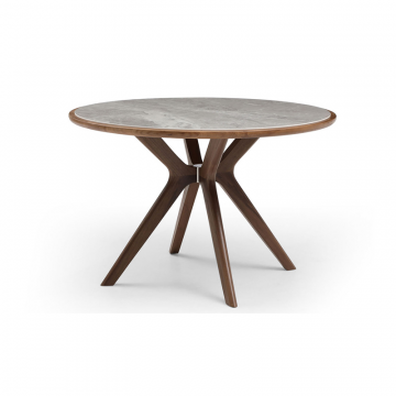 Стол Tango 120, серая керамика/орех