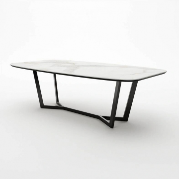 Стол овальный Mercedes 200, керамика белая