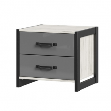 Техно Тумба прикроватная (Дуб Крафт белый/Серый шифер)