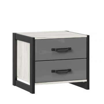 Техно Тумба прикроватная (Дуб Крафт белый/Серый шифер)