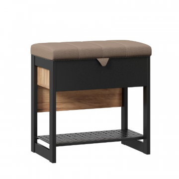 Техно Банкетка 600 (Дуб Золотой/Чёрный)