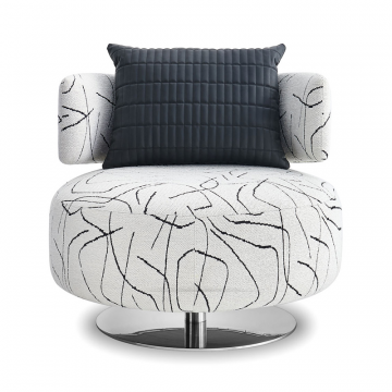 Кресло Sandra, белый/черный принт