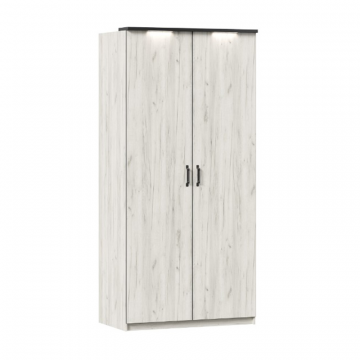 Техно Шкаф двухстворчатый (Дуб Крафт белый)