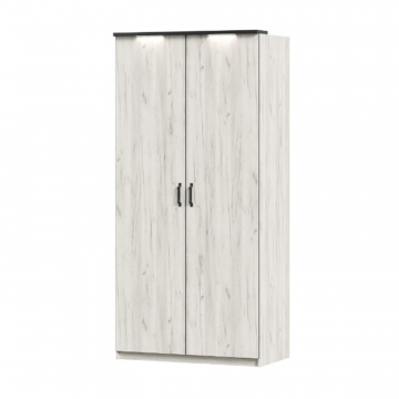 Техно Шкаф двухстворчатый (Дуб Крафт белый)