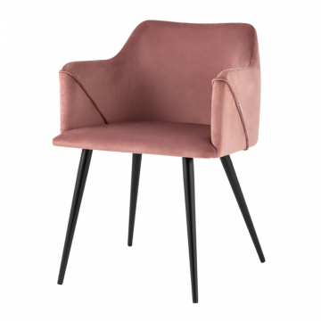 Стул с подлокотниками Джоэл велюр пыльно-розовый