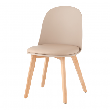 Стул Fog с подушкой бежевый деревянные ножки