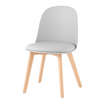 Стул Fog с подушкой светло-серый деревянные ножки