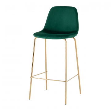 Стул барный Валенсия SN велюр зеленый золотые ножки