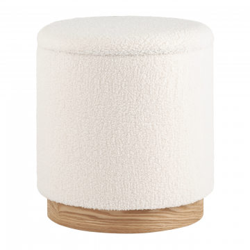 Пуф с ящиком Холли L тедди белый