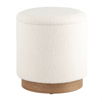 Пуф с ящиком Холли S тедди белый