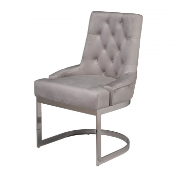 Стул велюр светло-серый/хром 65*61*93см