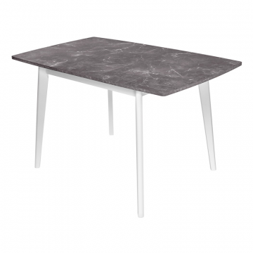Стол Oslo раскладной 120-160x80x76см, Мрамор Сиена, белый 