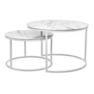 Набор кофейных столиков Tango белый мрамор
