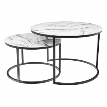 Набор кофейных столиков Tango белый мрамор