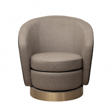 Кресло Napoli вращающееся, рогожка золото/черный Santo300-BEG+Santo302-CHZOL 76*76*76см