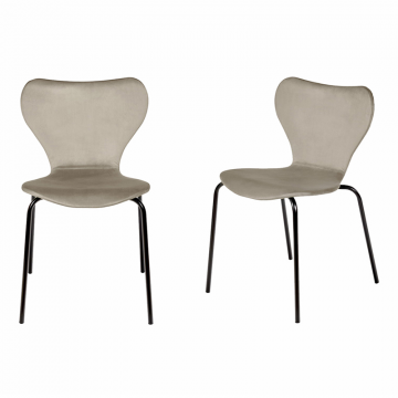 Комплект из 2-х стульев Seven Style латте велюр с чёрными ножками