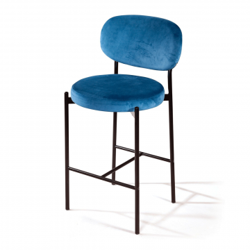 Стул полубарный Mason, бархат синий 29