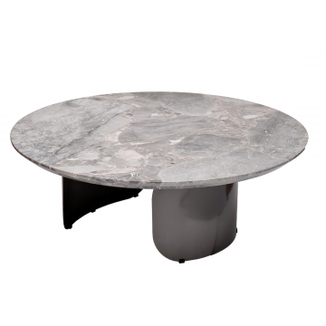 57EL-79701 Стол журнальный натур.серый мрамор d 95*35см