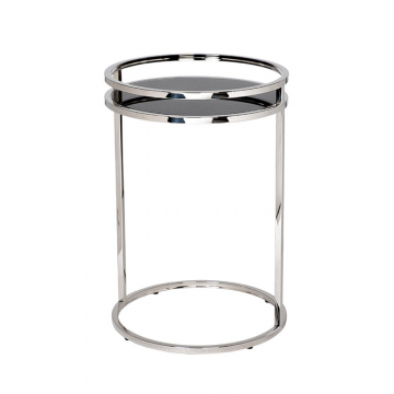 47ED-07900 Стол журнальный черное стекло/хром d41*60см