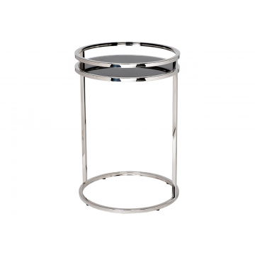 47ED-07900 Стол журнальный черное стекло/хром d41*60см