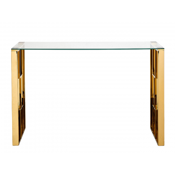 47ED-08201 Консоль прозр.стекло/золото 120*40*78см
