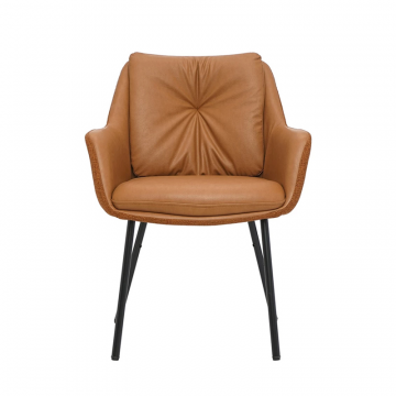 Стул мягкий с подлокотниками коричневый Allar