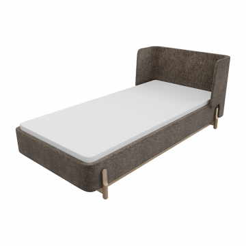 Кровать Basic спальное место 90*200 см (коричневый, рогожка)