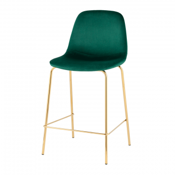 Стул полубарный Валенсия SN велюр зеленый золотые ножки