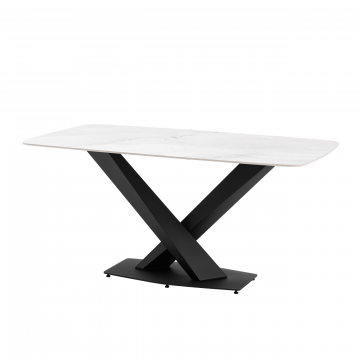Стол обеденный Belle 160х90 белый мрамор