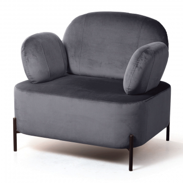 Кресло Dandy, бархат серый 27