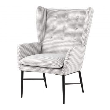 Кресло Мэйден гусиная лапка серый