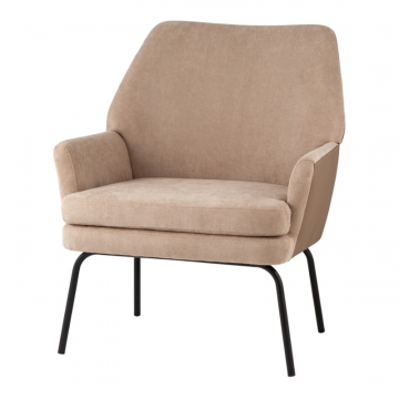 Кресло Харви светло-коричневый с коричневой экокожей