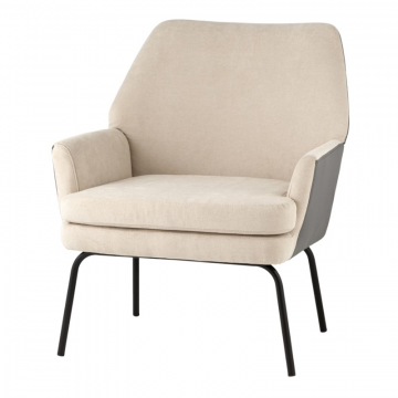 Кресло Харви бежевый с серой экокожей