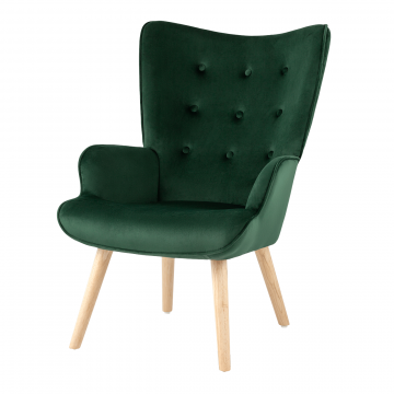 Кресло Хью велюр темно-зеленый