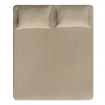 Натяжная простыня из муслина, цвет песочный - 180х200х30 см