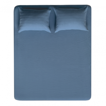 Натяжная простыня из муслина, цвет марокканский синий - 200х200х30 см